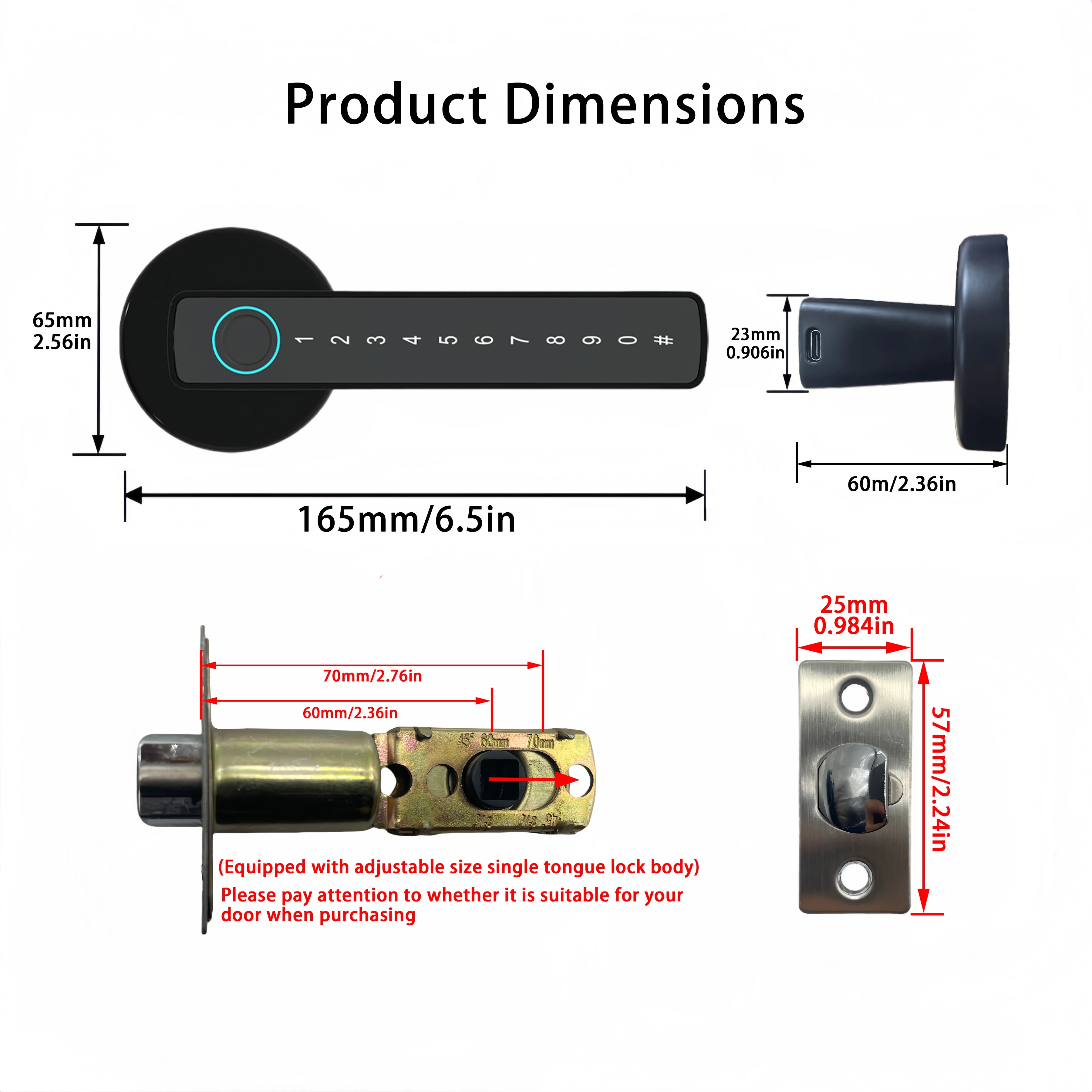 Tuya Smart Fingerprint Door Lock Keypad App Control Secure
