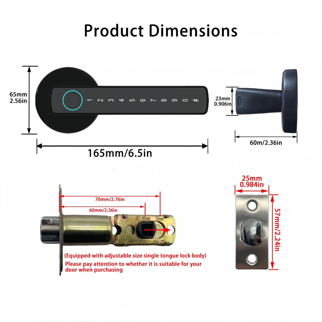 Tuya Smart Fingerprint Door Lock Keypad App Control Secure