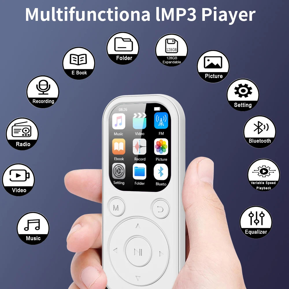 Bluetooth MP3 Player 1.8 Inch Walkman FM Radio Recorder