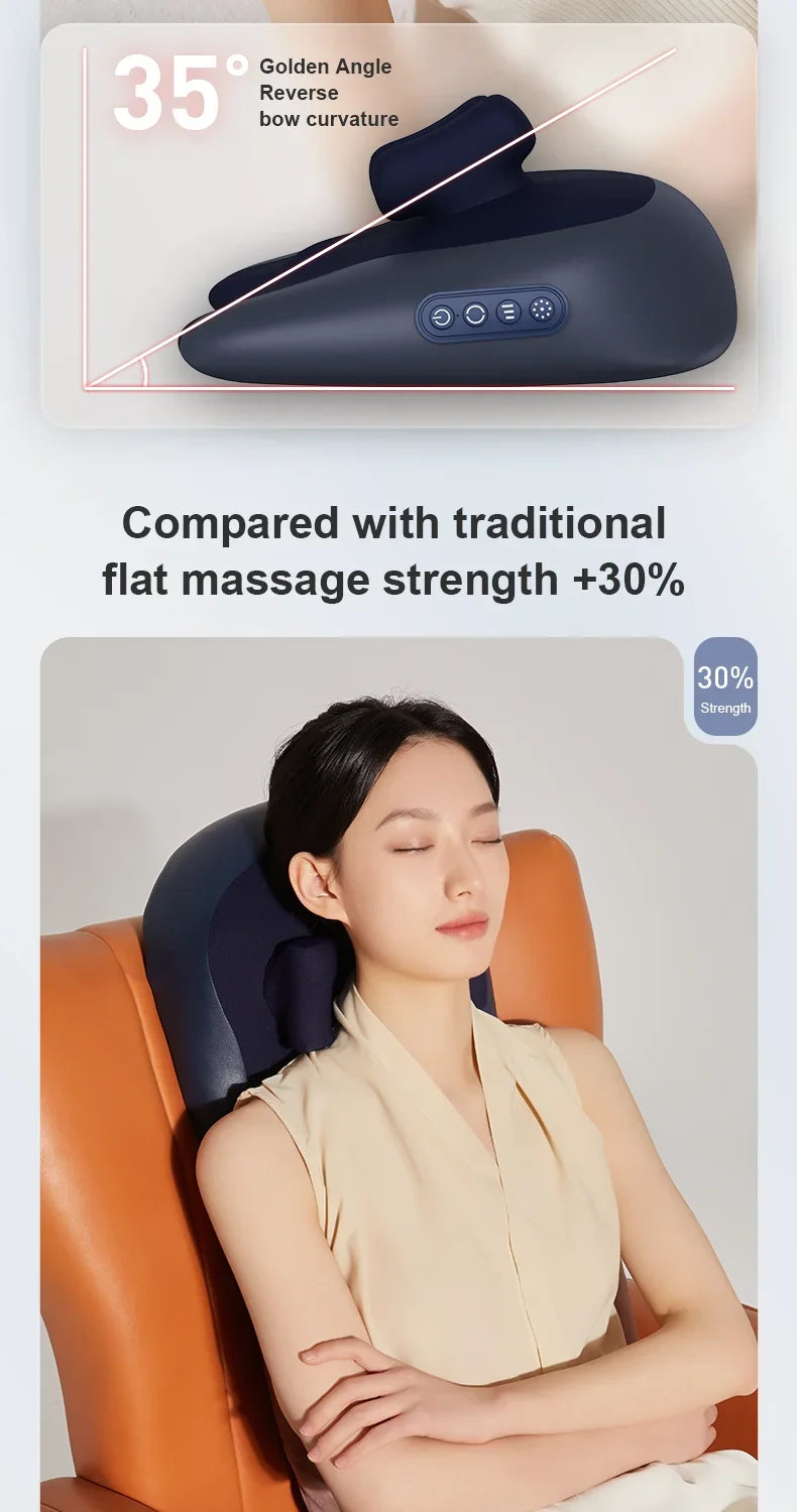 Shiatsu Massage Pillow Wireless Heating Neck Back Massager