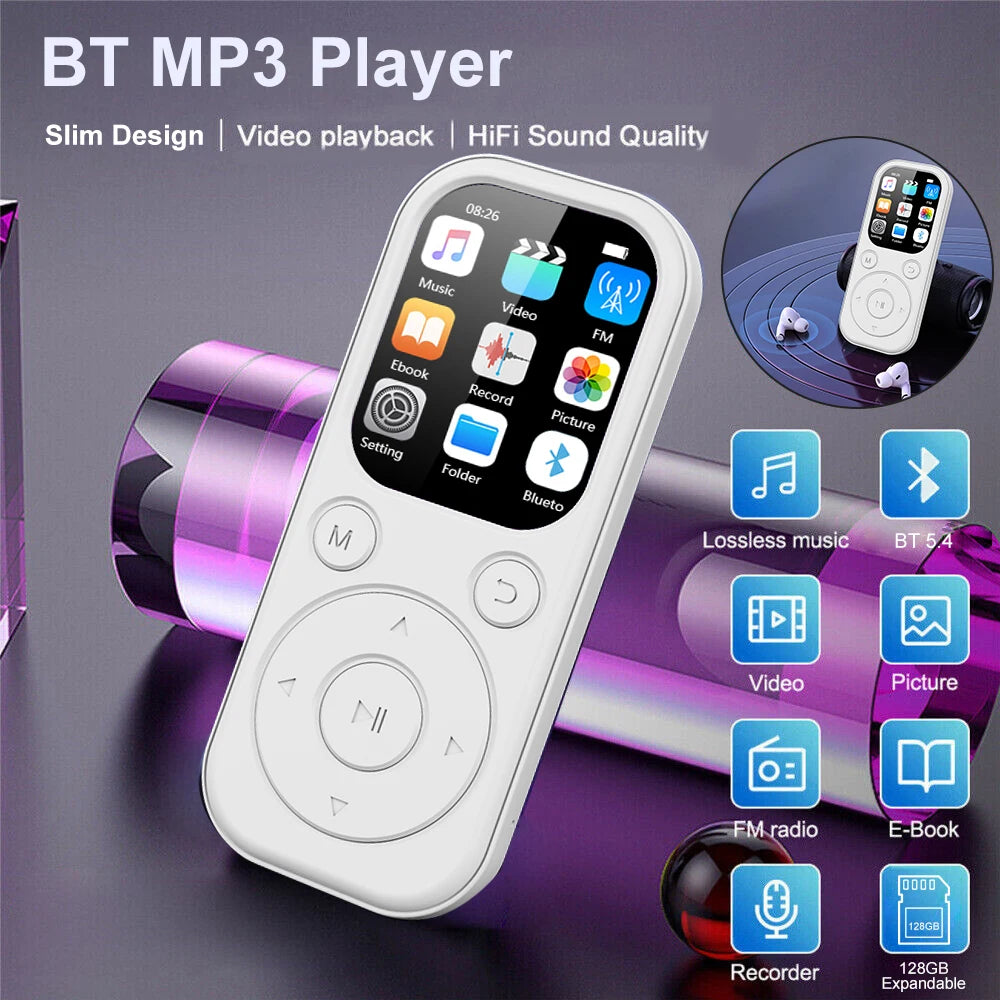 Bluetooth MP3 Player 1.8 Inch Walkman FM Radio Recorder