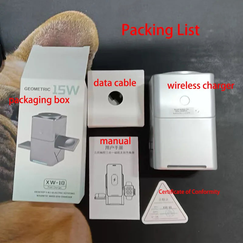 Qi2 3-in-1 Magnetic Wireless Charger Stand