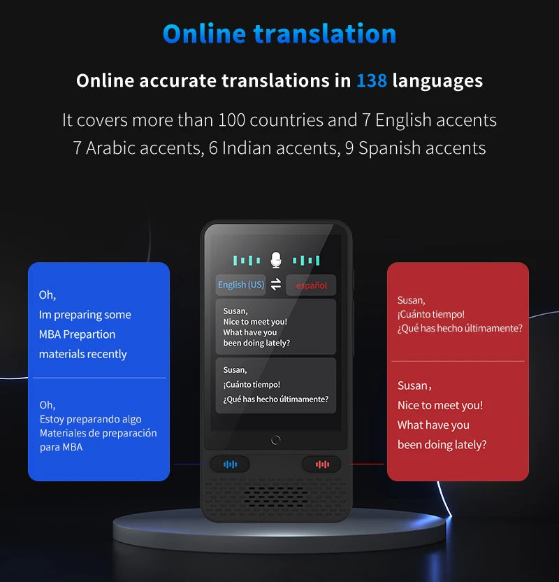 AI Language Translator Device 138 Languages Real-Time Voice