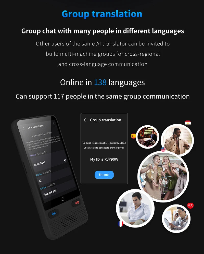 AI Language Translator Device 138 Languages Real-Time Voice