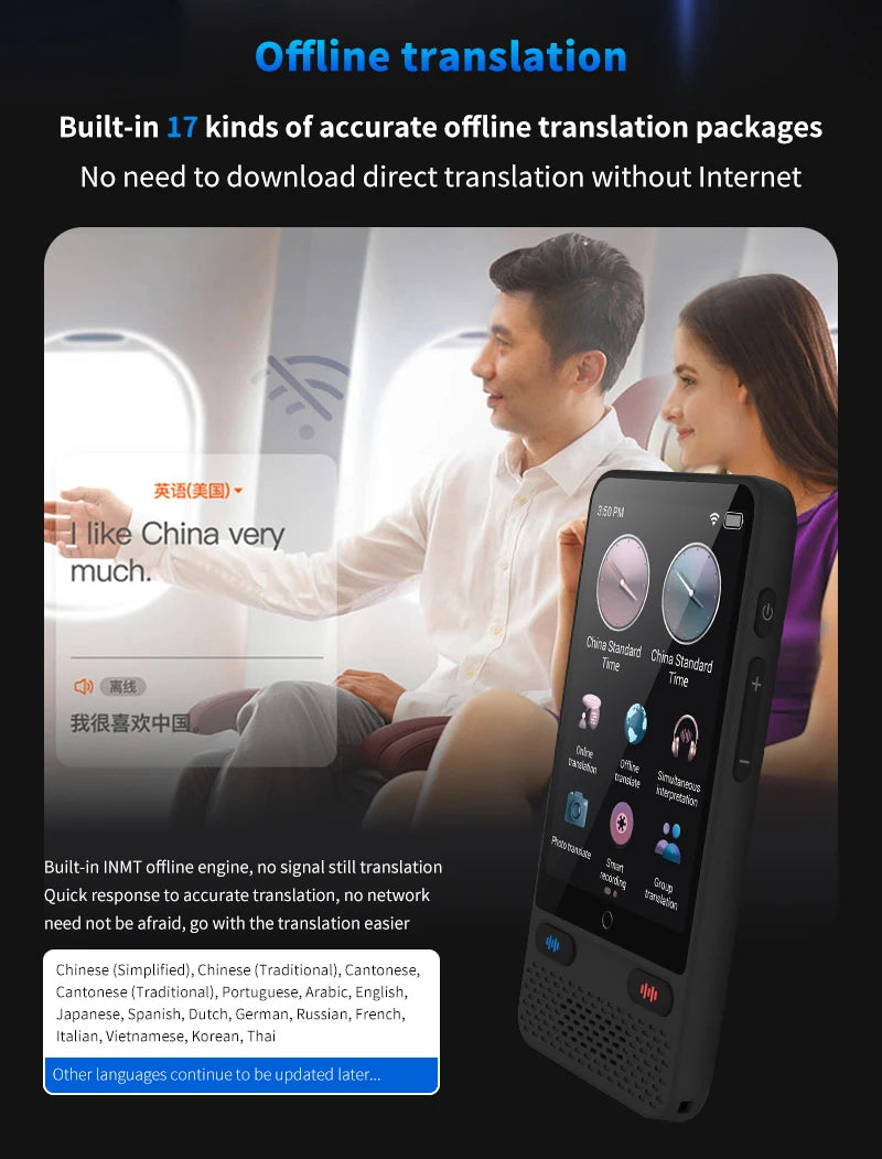 AI Language Translator Device 138 Languages Real-Time Voice