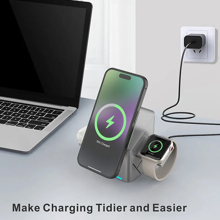 Qi2 3-in-1 Magnetic Wireless Charger Stand