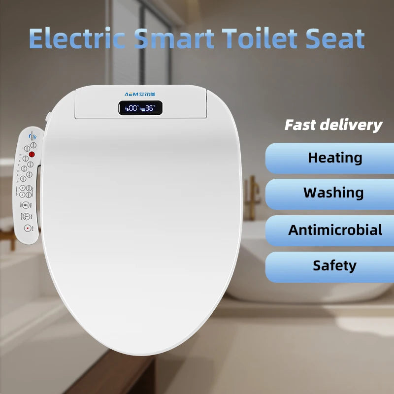 Smart Bidet Toilet Seat Heated Dryer Remote Night Light