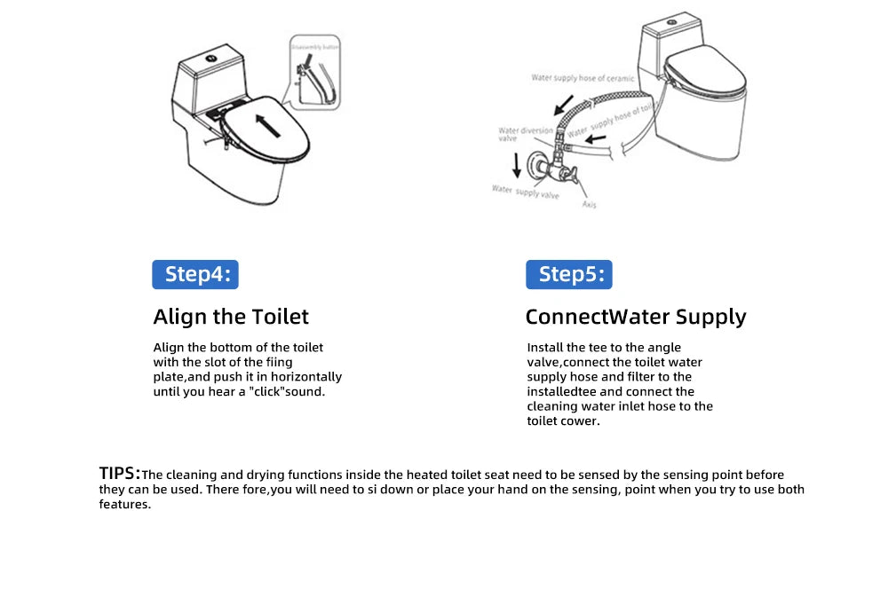 Smart Bidet Toilet Seat Heated Dryer Remote Night Light