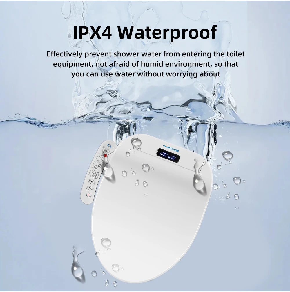 Smart Bidet Toilet Seat Heated Dryer Remote Night Light