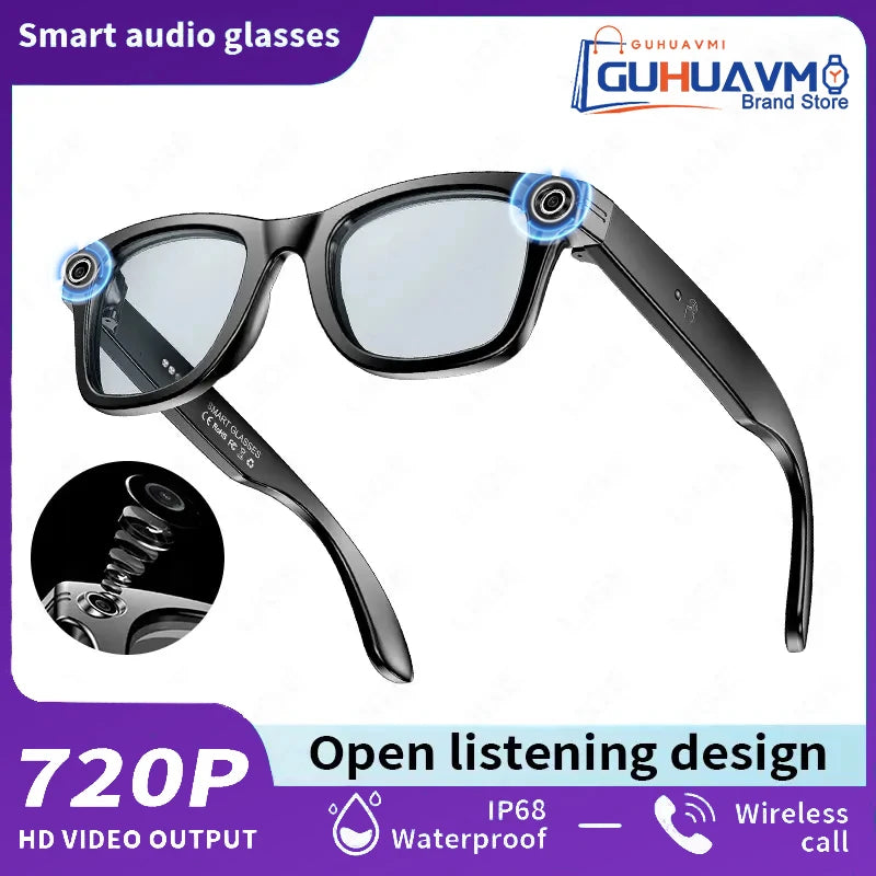 AI Smart Glasses 8MP Camera 100+ Language Translation Audio