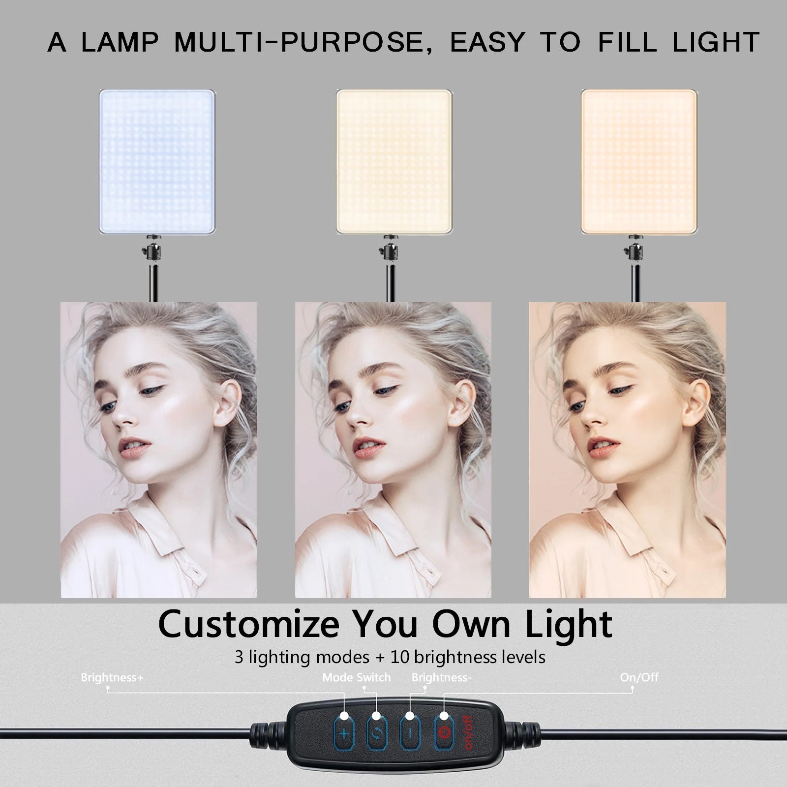 LED Video Light with Tripod for Streaming Zoom TikTok Shoot