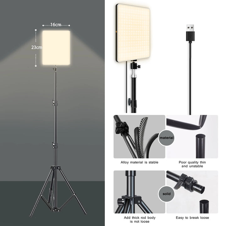 LED Video Light with Tripod for Streaming Zoom TikTok Shoot