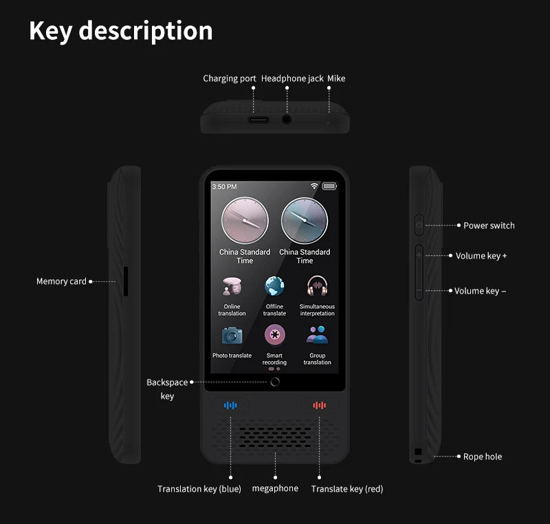 AI Language Translator Device 138 Languages Real-Time Voice