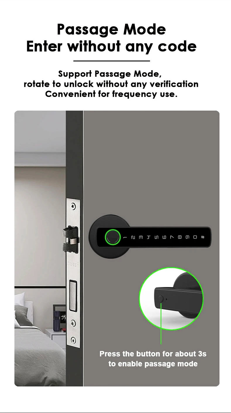 Tuya Smart Fingerprint Door Lock Keypad App Control Secure