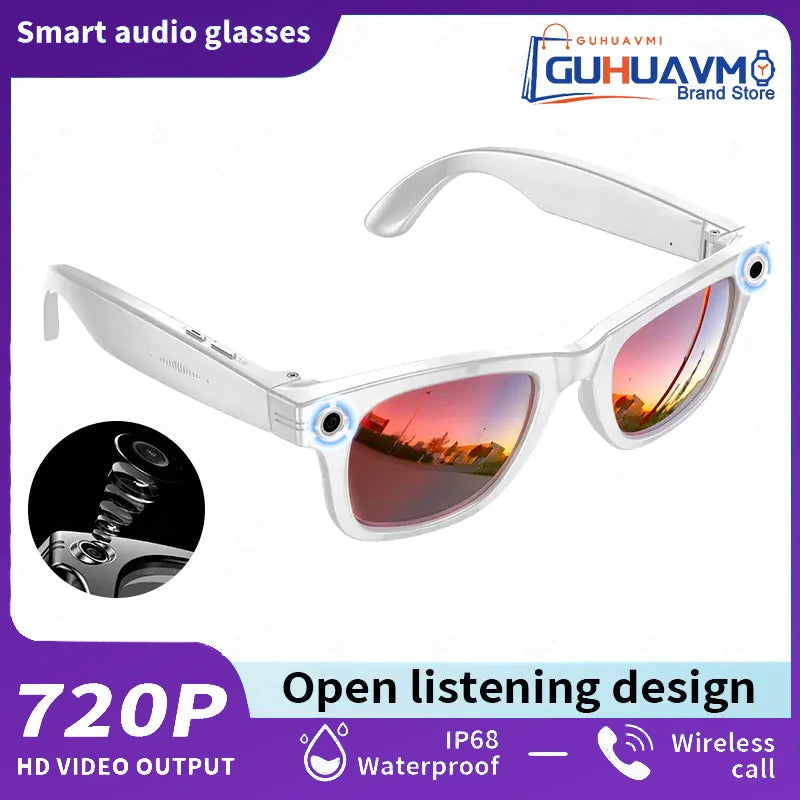 AI Smart Glasses 8MP Camera 100+ Language Translation Audio