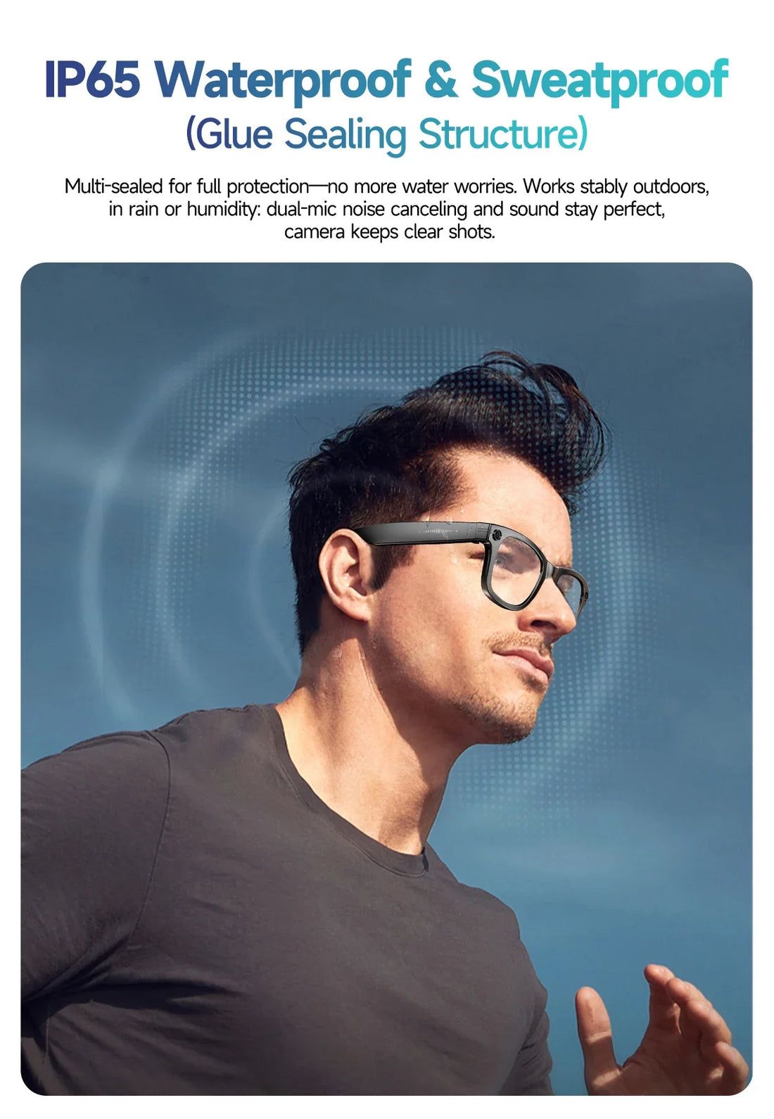 AI Smart Glasses 8MP Camera 100+ Language Translation Audio