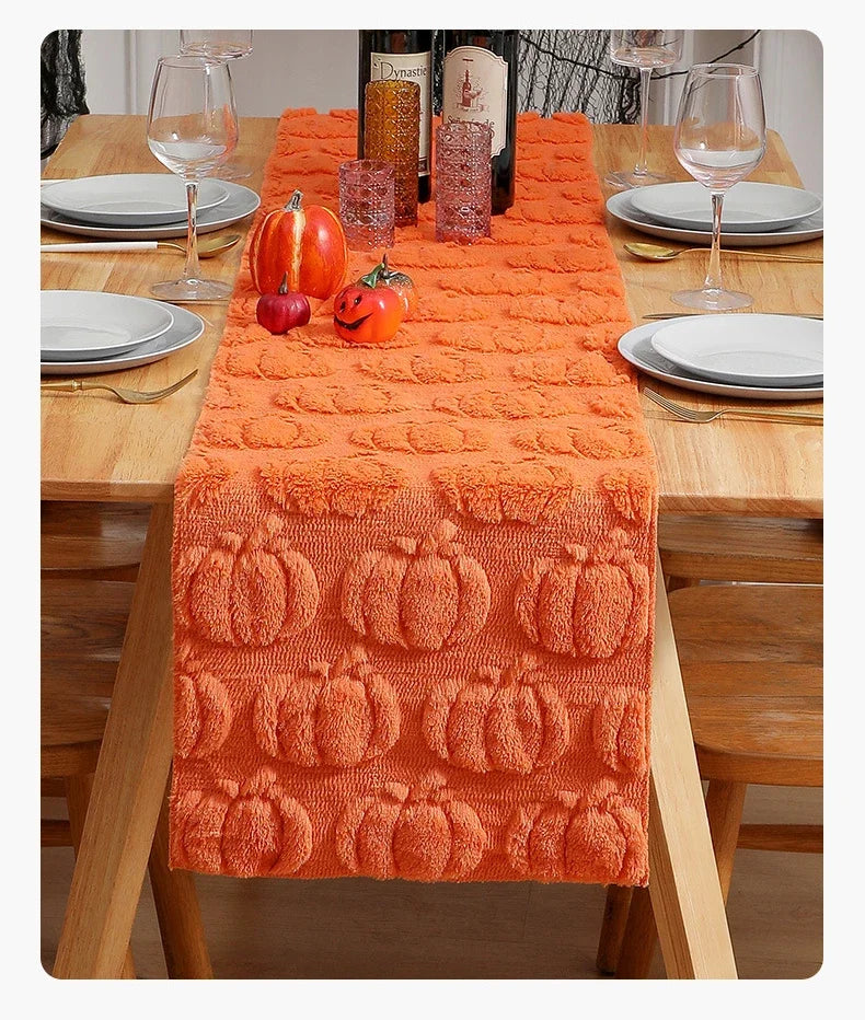 Halloween Table Runner ,Fall Pumpkin Ghost Decorations Party and Dining Decorations Fall Thanksgiving Dining Table Harvest Decor