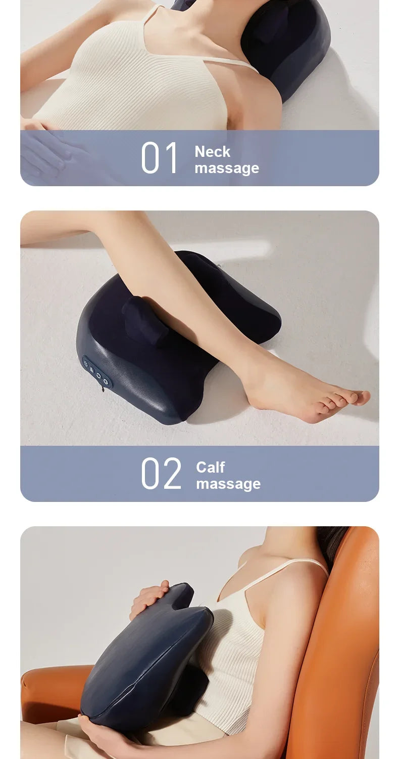 Shiatsu Massage Pillow Wireless Heating Neck Back Massager