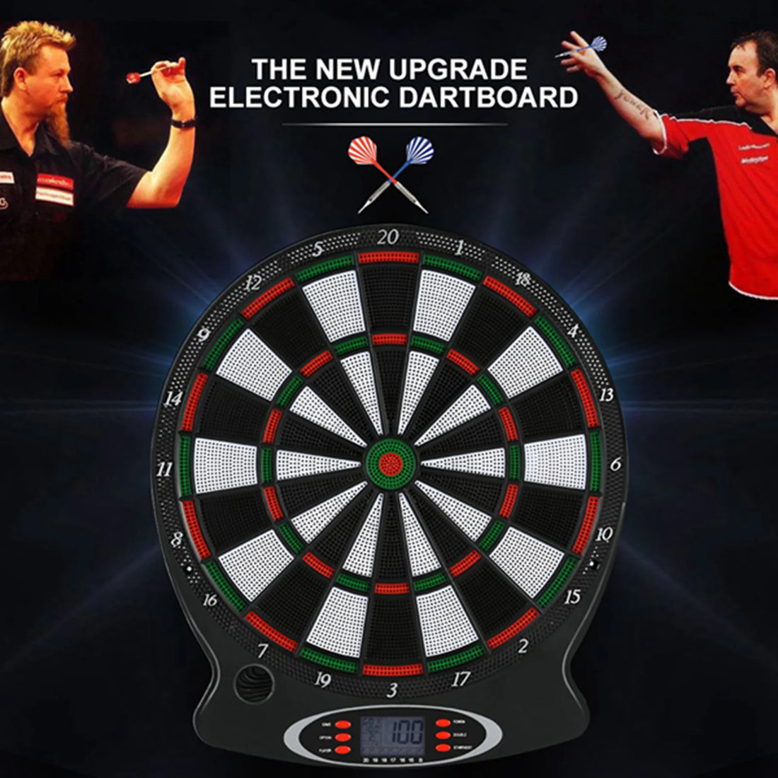 Electronic Dartboard LCD Scoreboard Game Set with 6 Darts