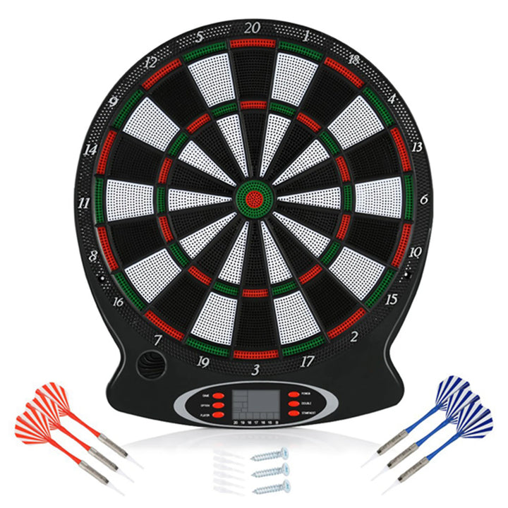 Electronic Dartboard LCD Scoreboard Game Set with 6 Darts