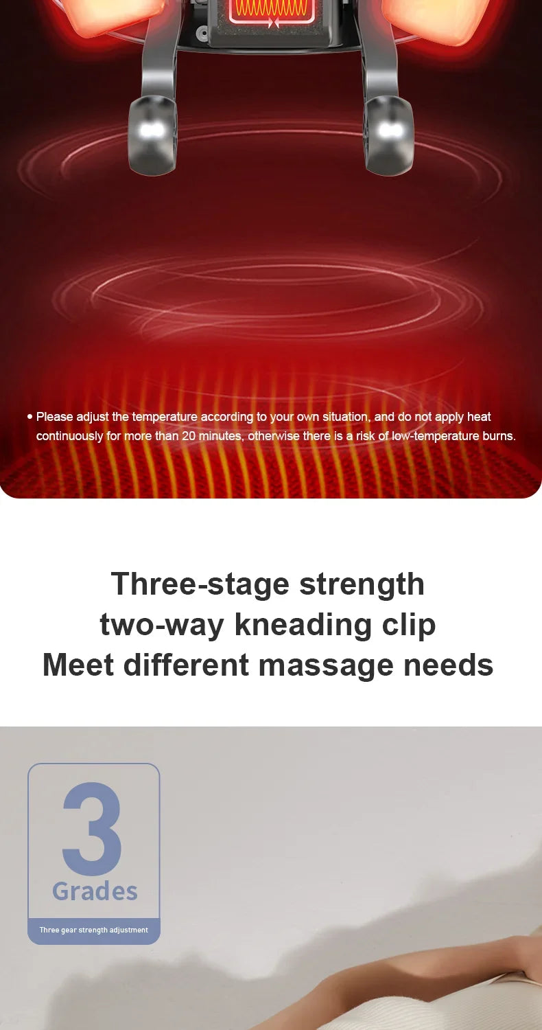 Shiatsu Massage Pillow Wireless Heating Neck Back Massager
