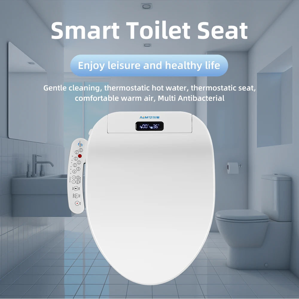 Smart Bidet Toilet Seat Heated Dryer Remote Night Light