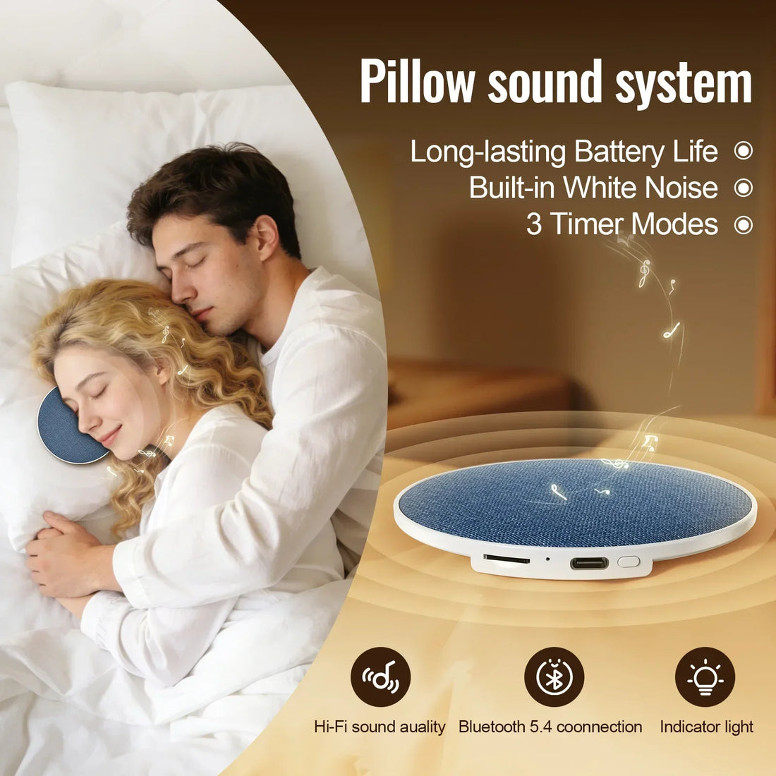 Under Pillow Sleep Speaker Bone Conduction Sound Machine