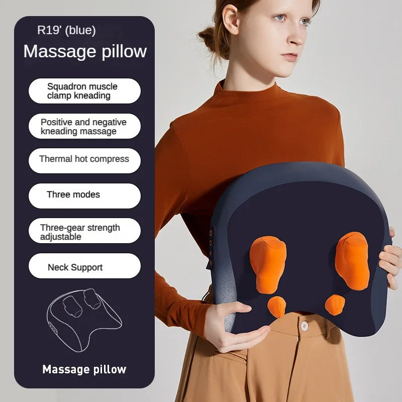 Shiatsu Massage Pillow Wireless Heating Neck Back Massager