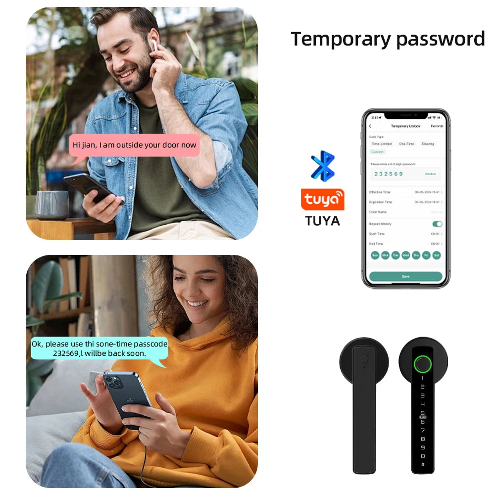 Tuya Smart Fingerprint Door Lock Keypad App Control Secure