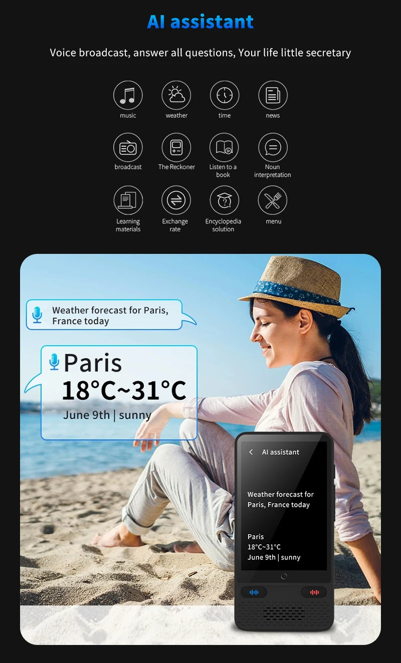 AI Language Translator Device 138 Languages Real-Time Voice