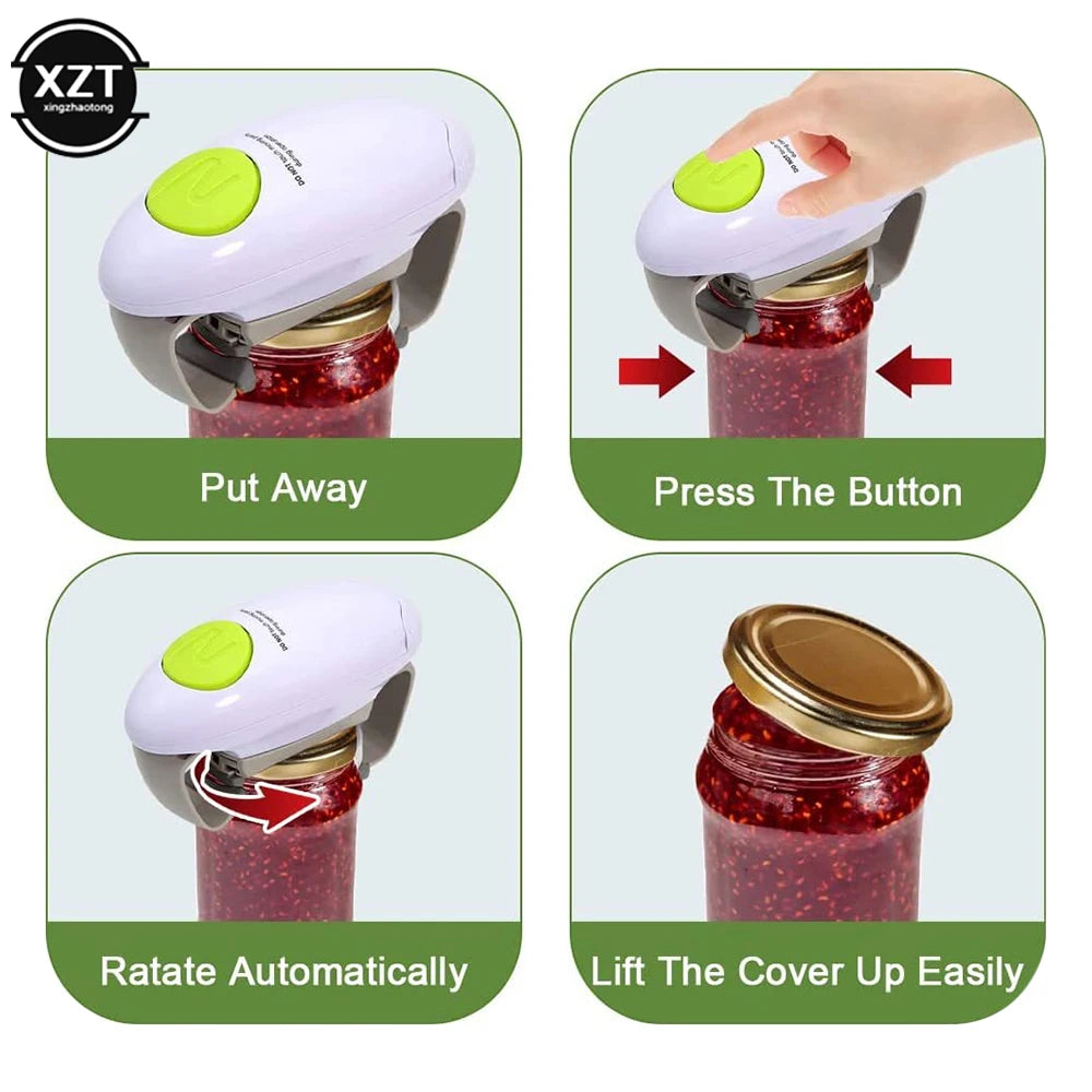 Electric Can Opener Smooth Edge Automatic Jar Bottle Opener