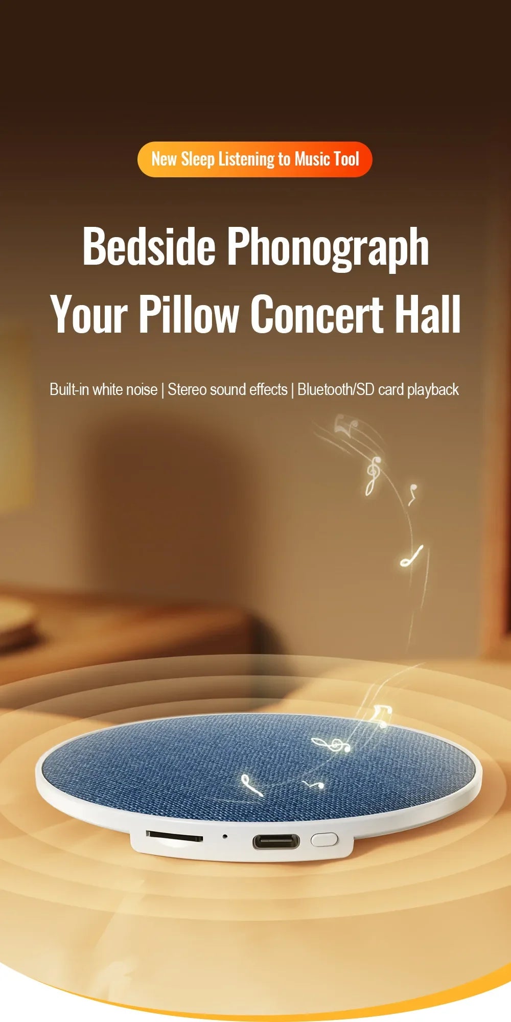 Under Pillow Sleep Speaker Bone Conduction Sound Machine