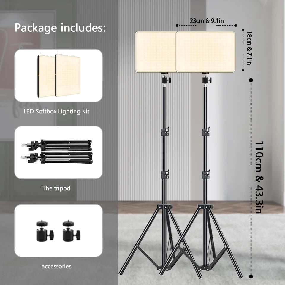 LED Video Light with Tripod for Streaming Zoom TikTok Shoot