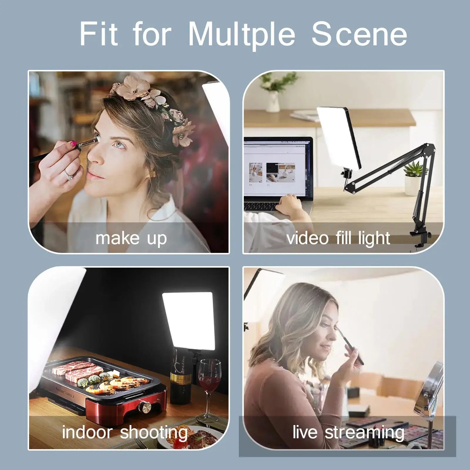 LED Photography Light Kit Tripod Studio Lighting for Video