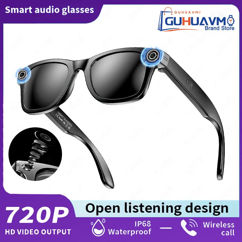 AI Smart Glasses 8MP Camera 100+ Language Translation Audio
