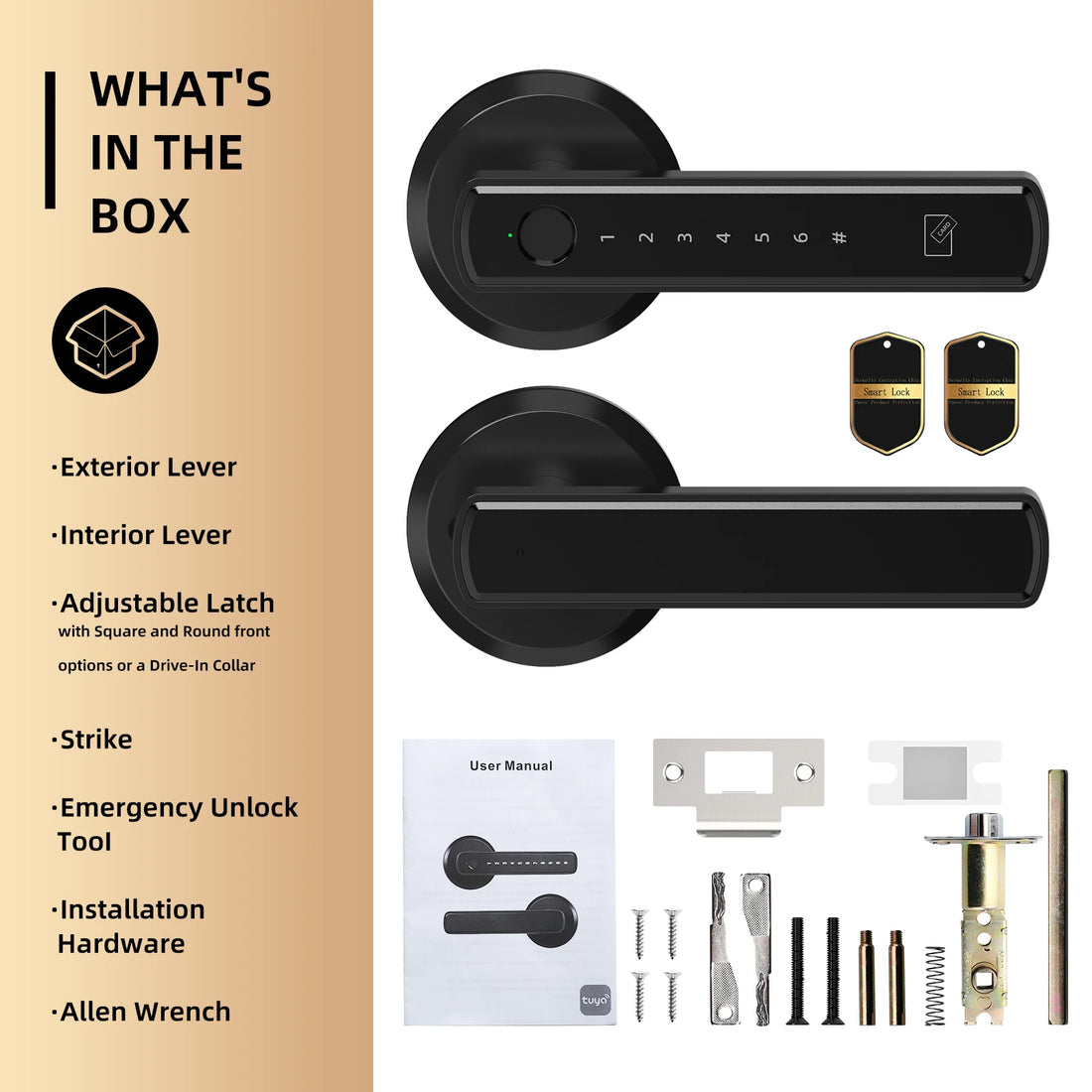 Smart Fingerprint Door Lock App Control Touchscreen Keypad