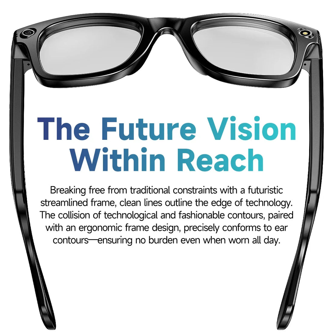 AI Smart Glasses 8MP Camera 100+ Language Translation Audio