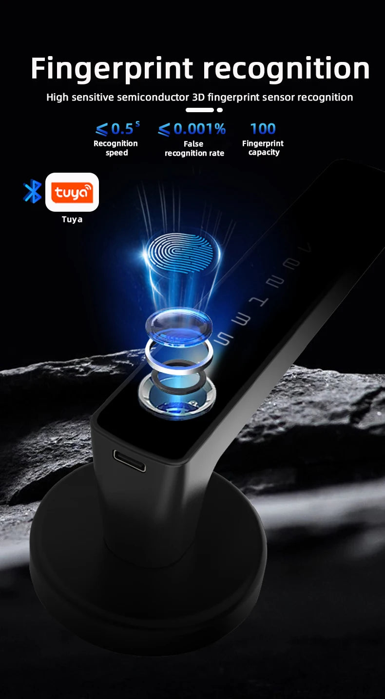 Tuya Smart Fingerprint Door Lock Keypad App Control Secure