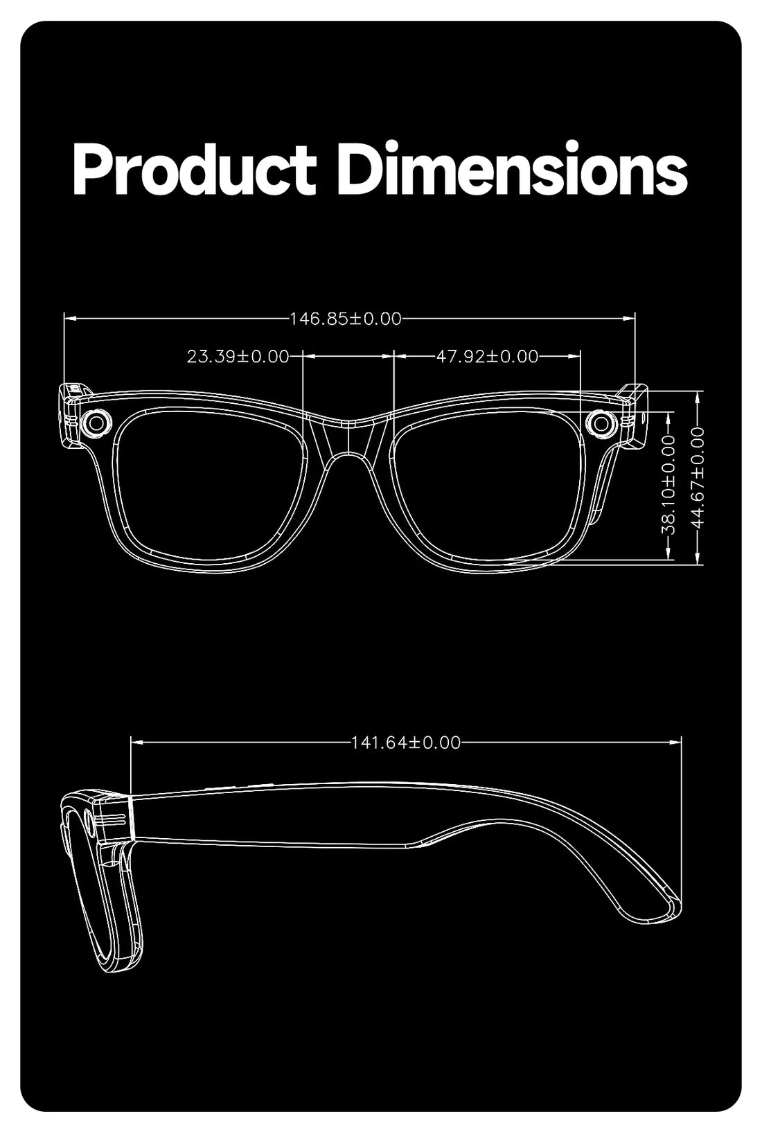 AI Smart Glasses 8MP Camera 100+ Language Translation Audio