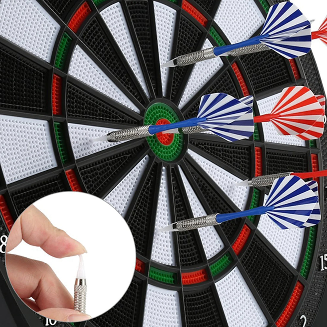 Electronic Dartboard LCD Scoreboard Game Set with 6 Darts