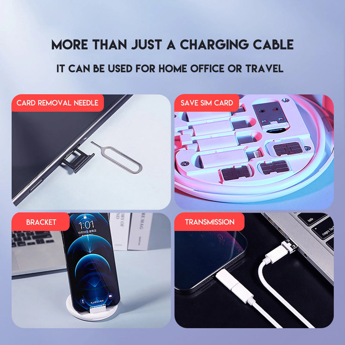 6-in-1 USB-C Fast Charging Cable Kit 60W Multiport Adapter