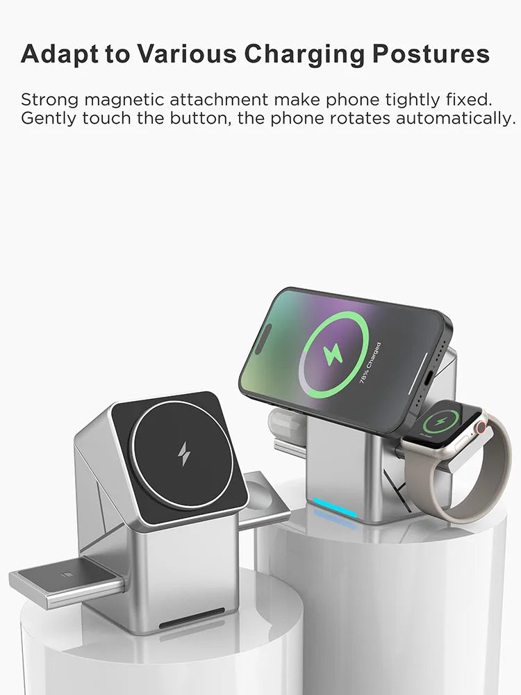Qi2 3-in-1 Magnetic Wireless Charger Stand