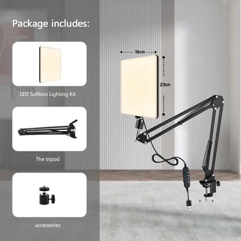 LED Photography Light Kit Tripod Studio Lighting for Video