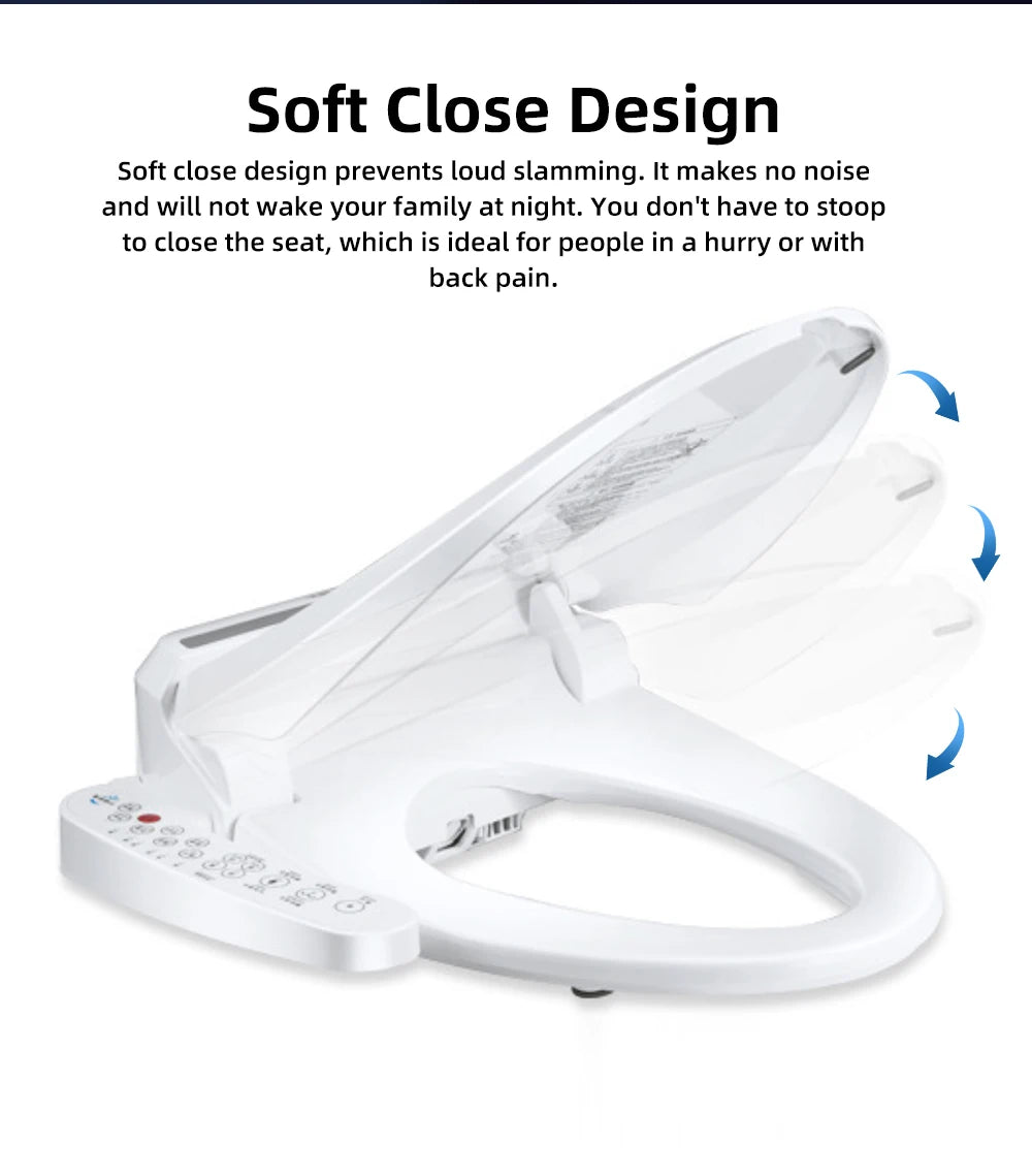 Smart Bidet Toilet Seat Heated Dryer Remote Night Light