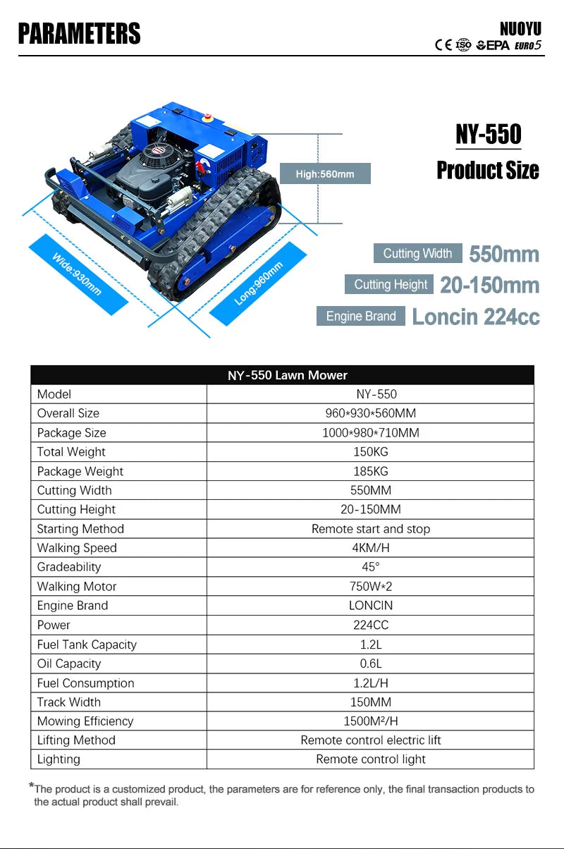 Remote-Controlled Lawn Mower All-Terrain Zero-Turn Robot
