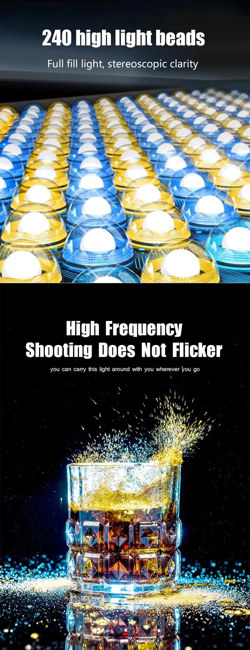 LED Photography Light Kit Tripod Studio Lighting for Video