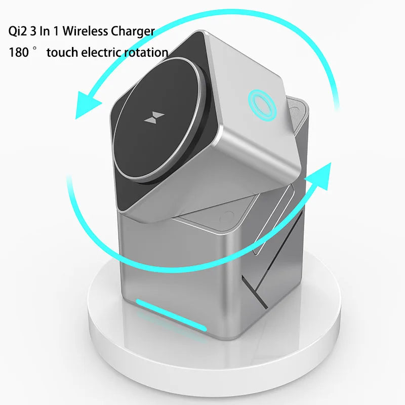 Qi2 3-in-1 Magnetic Wireless Charger Stand
