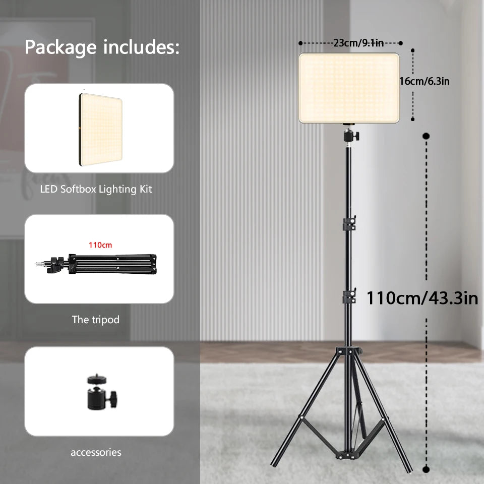 LED Video Light with Tripod for Streaming Zoom TikTok Shoot