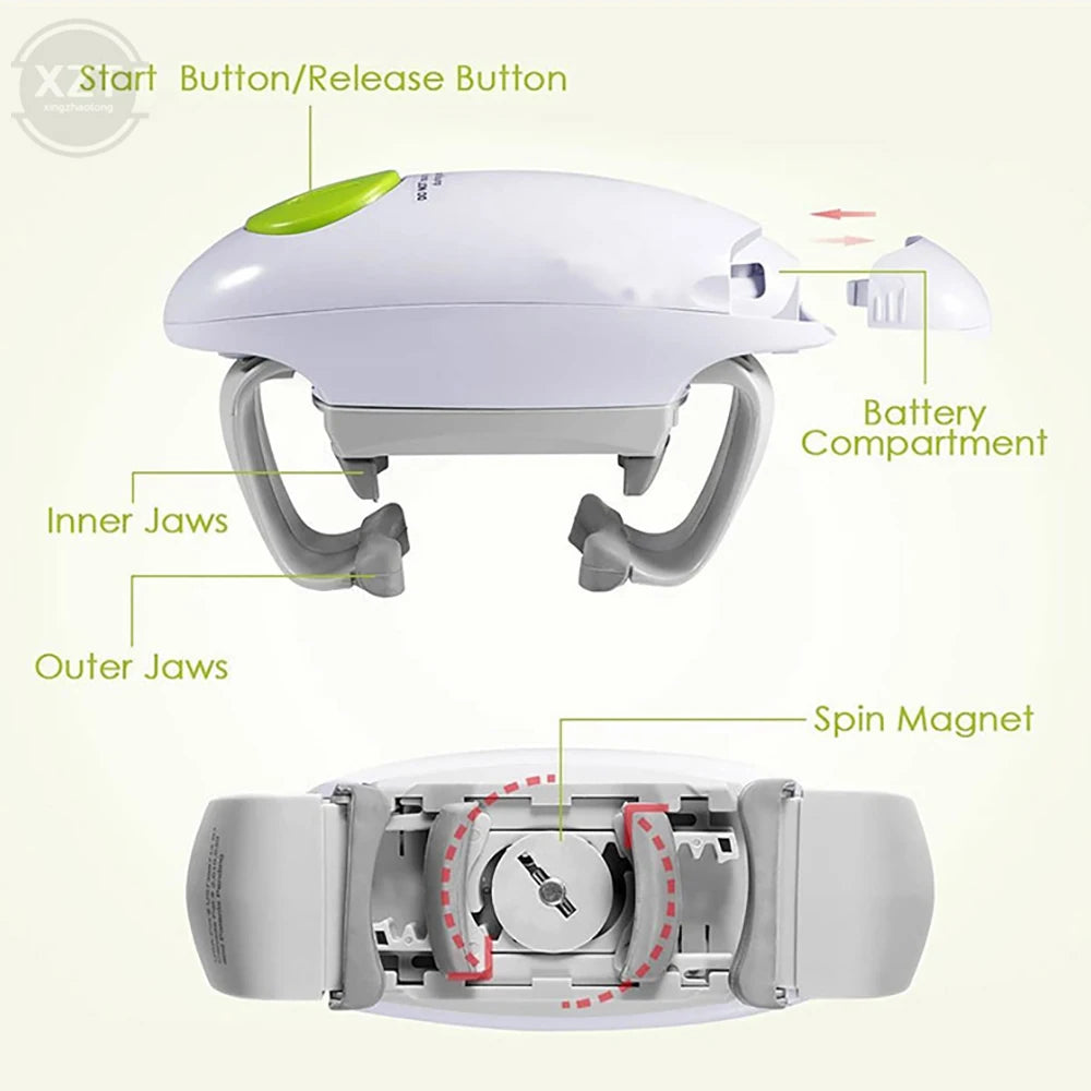 Electric Can Opener Smooth Edge Automatic Jar Bottle Opener