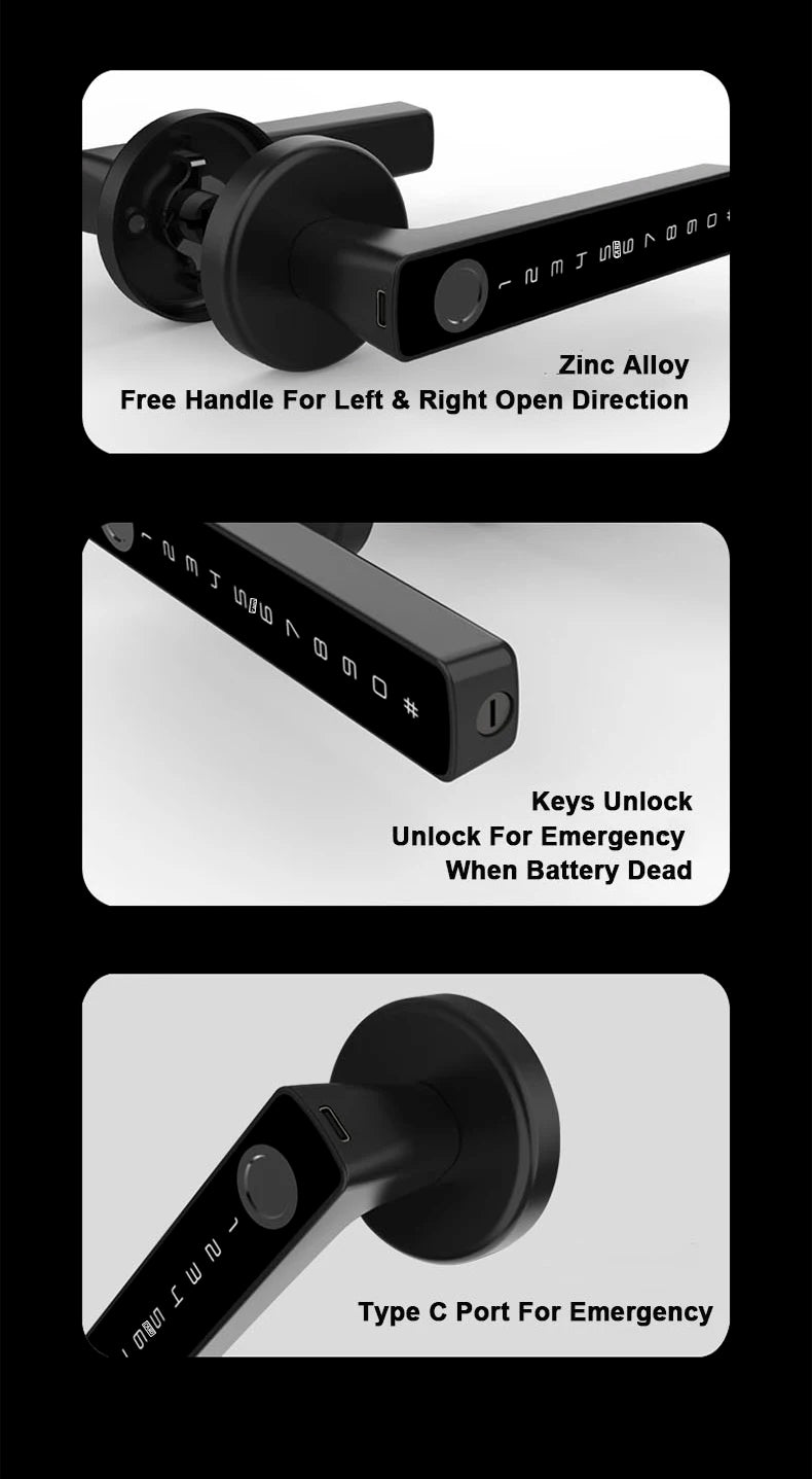 Tuya Smart Fingerprint Door Lock Keypad App Control Secure